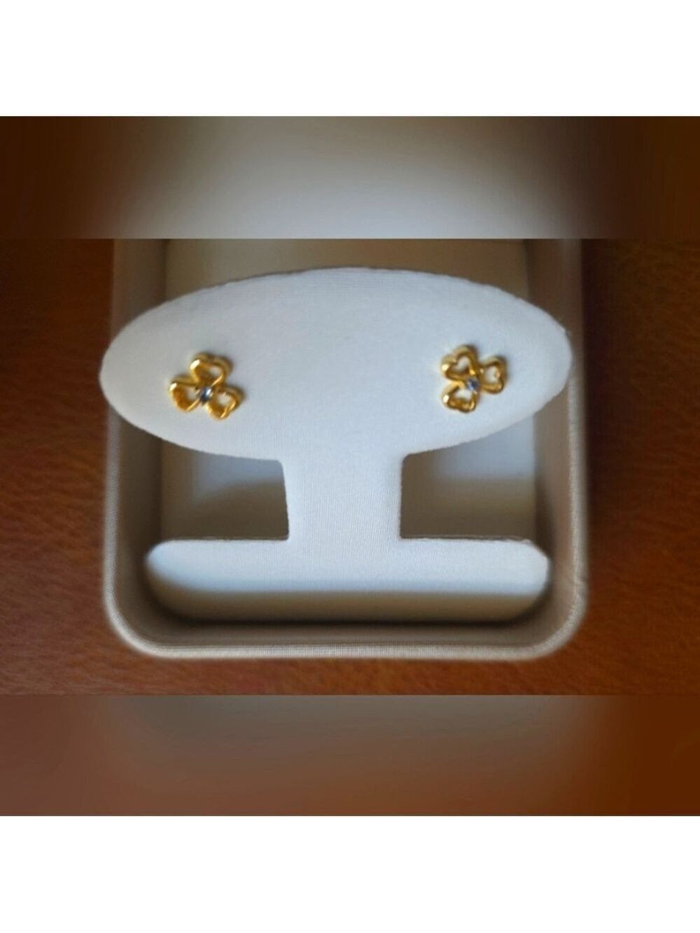 Gold Clover Stud Earrings